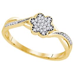 10K Yellow-gold 0.10CTW DIAMOND FASHION RING