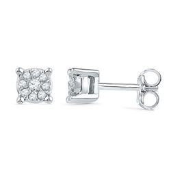 10KT White Gold 0.10CTW DIAMOND FASHION EARRING