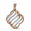 Image 1 : 10kt Rose Gold Womens Round Diamond Quatrefoil Strand P