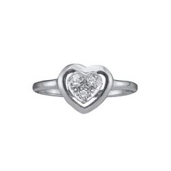 10KT White Gold 0.05CTW LADIES DIAMOND HEART RING