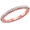 Image 1 : 10kt Rose Gold Womens Round Diamond Single Row Stackabl
