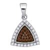 Image 1 : 10KT White Gold 0.30CTW COGNAC DIAMOND MICRO-PAVE PENDA