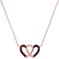 10KT Rose Gold 0.09CTW DIAMOND HEART PENDANT