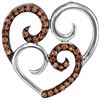 Image 1 : 10KT White Gold 0.25CTW COGNAC DIAMOND FASHION PENDANT