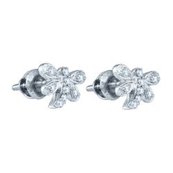 10KT White Gold 0.12CTW DIAMOND BUTTERFLY EARRING