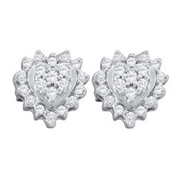 10KT White Gold 0.25CTW DIAMOND HEART EARRING