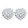 Image 1 : 10KT White Gold 0.25CTW DIAMOND HEART EARRING