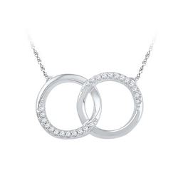 10KT White Gold 0.10CTW DIAMOND FASHION NECKLACE