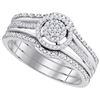 Image 1 : 10KT White Gold 0.25CTW DIAMOND MICRO-PAVE BRIDAL SET