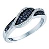 Image 1 : 14K White-gold 0.23CTW BLACK DIAMOND FASHION BAND