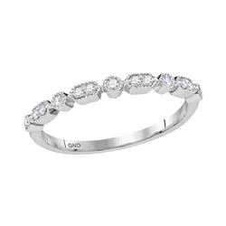 10kt White Gold Womens Round Diamond Stackable Band Rin