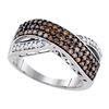 Image 1 : 10K White-gold 0.70CTW DIAMOND COGNAC RING