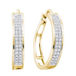 925 Sterling Silver Yellow 0.20CTW DIAMOND MICROPAVE HO