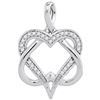 Image 1 : 10KT White Gold 0.10CTW-Diamond HEART PENDANT