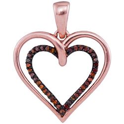 10KT Rose Gold 0.10CTW DIAMOND HEART PENDANT