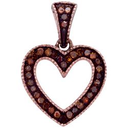 10KT Rose Gold 0.10CTW DIAMOND HEART PENDANT