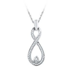 10KT White Gold 0.16CTW DIAMOND FASHION PENDANT