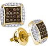 Image 1 : 10K Yellow-gold 0.30CTW DIAMOND MICRO PAVE EARRING