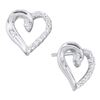 Image 1 : 10KT White Gold 0.15CTW DIAMOND HEART EARRING