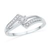 Image 1 : 10KT White Gold 0.10CTW DIAMOND FASHION RING