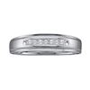 Image 1 : 10KT White Gold 0.08CTW ROUND DIAMOND MENS FASHION BAND