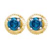 Image 1 : 10K Yellow-gold 0.25CTW DIAMOND BLUE STUD