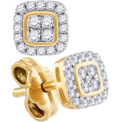 10K Yellow-gold 0.19CTW-Diamond FASHION EARRING