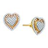Image 1 : 10KT Yellow Gold 0.30CTW DIAMOND MICRO PAVE HEART EARRI