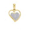 Image 1 : 10K Yellow-gold 0.10CTW DIAMOND MICRO-PAVE HEART PENDAN
