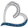 Image 1 : 10KT White Gold 0.020CTW BLUE DIAMOND FASHION PENDANT