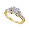 Image 1 : 10K Yellow-gold 0.10CT DIAMOND MICRO PAVE RING