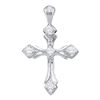 Image 1 : 10KT White Gold 0.10CTW DIAMOND CROSS PENDANT