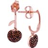Image 1 : 10KT Rose Gold 0.25CTW RED DIAMOND MICRO-PAVE EARRING