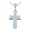 Image 1 : 10KT White Gold 0.13CTW DIAMOND FASHION CROSS PENDANT
