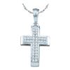 Image 1 : 10KT White Gold 0.13CTW DIAMOND FASHION CROSS PENDANT