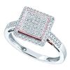 Image 1 : 10KT White Gold 0.30CTW DIAMOND SQARE FASHION RING