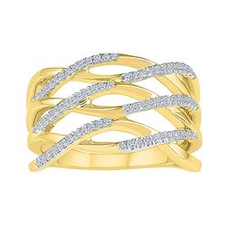 10kt Yellow Gold Womens Round Diamond Openwork Crossove