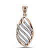 Image 1 : 10kt Rose Gold Womens Round Diamond Oval Cascading Stri