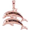 Image 1 : 10KT Rose Gold 0.04CTW DIAMOND FISH PENDANT