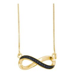 10KT Yellow Gold 0.06CTW BLACK DIAMOND FASHION NECKLACE