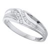 Image 1 : 10KT White Gold 0.12CTW DIAMOND MENS FASHION BAND