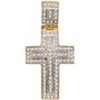 Image 1 : 10kt Yellow Gold Mens Round Diamond Christian Cross Lay