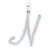 Image 1 : 10KT White Gold 0.18CTW-DIAMOND INITIAL-N PENDANT