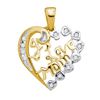 Image 1 : 10KT Yellow Gold 0.12CTW DIAMOND MOM PENDANT
