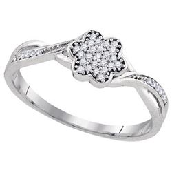 10KT White Gold 0.10CTW DIAMOND FASHION RING