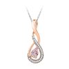 Image 1 : 10kt Rose Gold Womens Round Lab-Created Morganite Teard