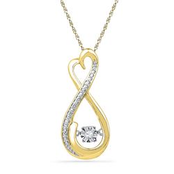 10kt Yellow Gold Womens Round Natural Diamond Infinity