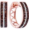 Image 1 : 10KT Rose Gold 0.33CTW RED DIAMOND FASHION HOOPS