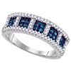 Image 1 : 10KT White Gold 0.45CTW BLUE DIAMOND MICRO-PAVE RING