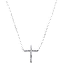 10KT White Gold 0.08CTW DIAMOND FASHION NECKLACE